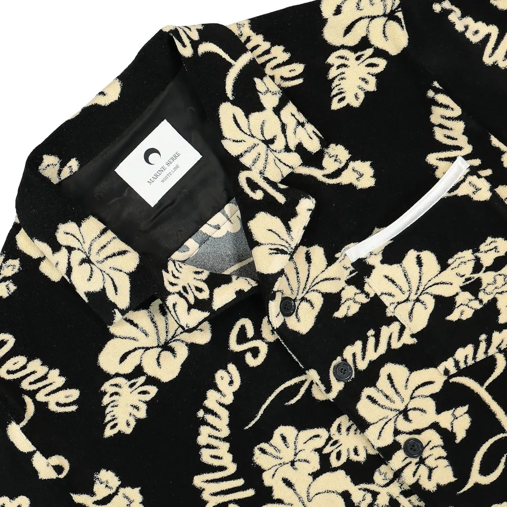 Marine Serre Short Sleeved Jacquard Towels Bowling Shirt