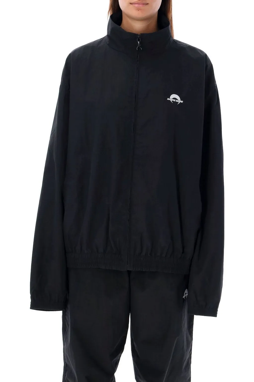 Marine Serre Logo Embroidered Sport Track Jacket