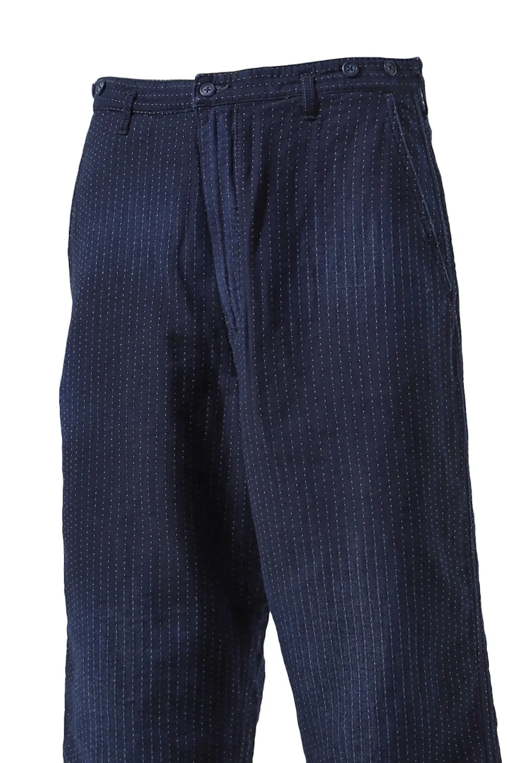 Sashiko Stripe French Wide Pants / Blu
