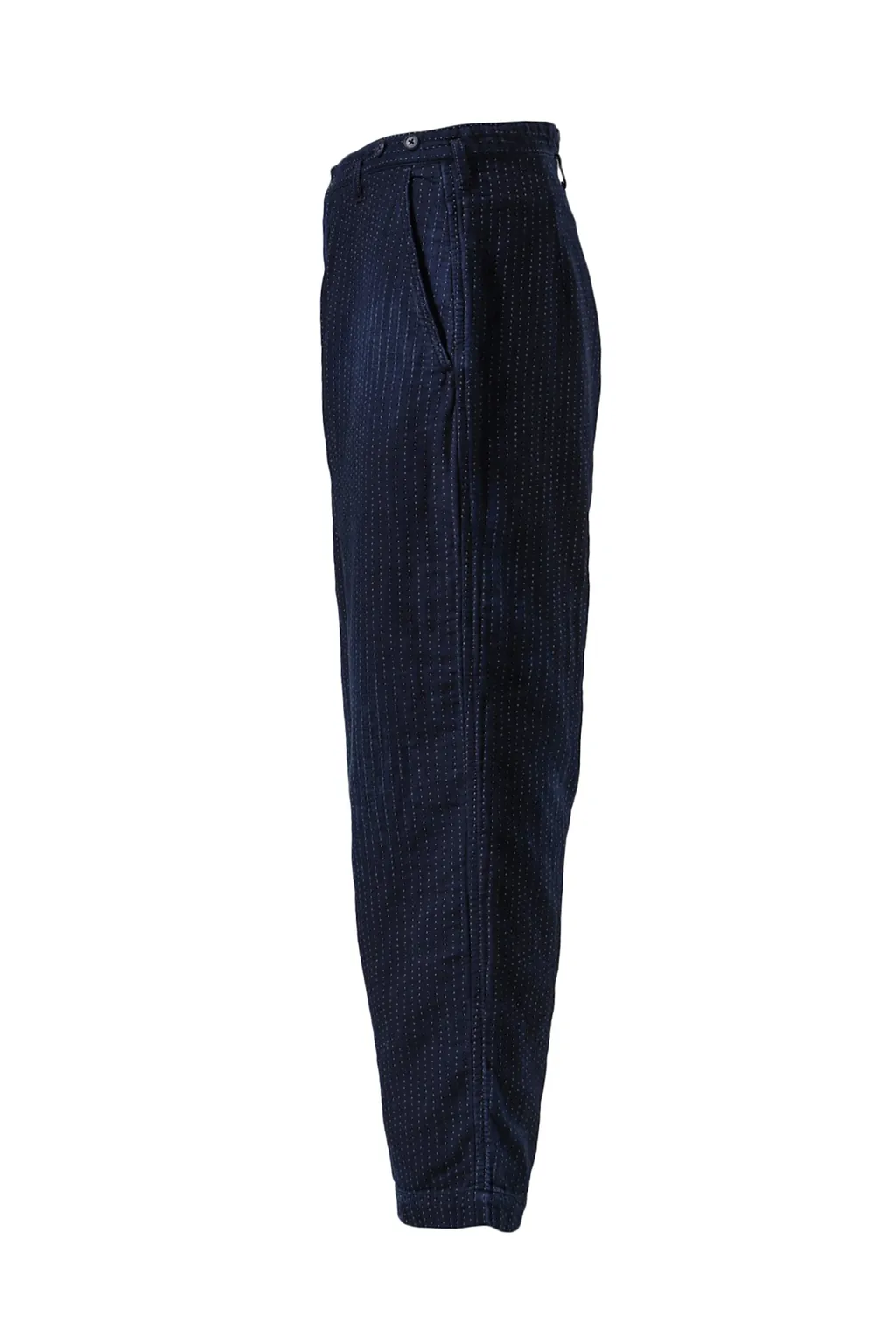 Sashiko Stripe French Wide Pants / Blu