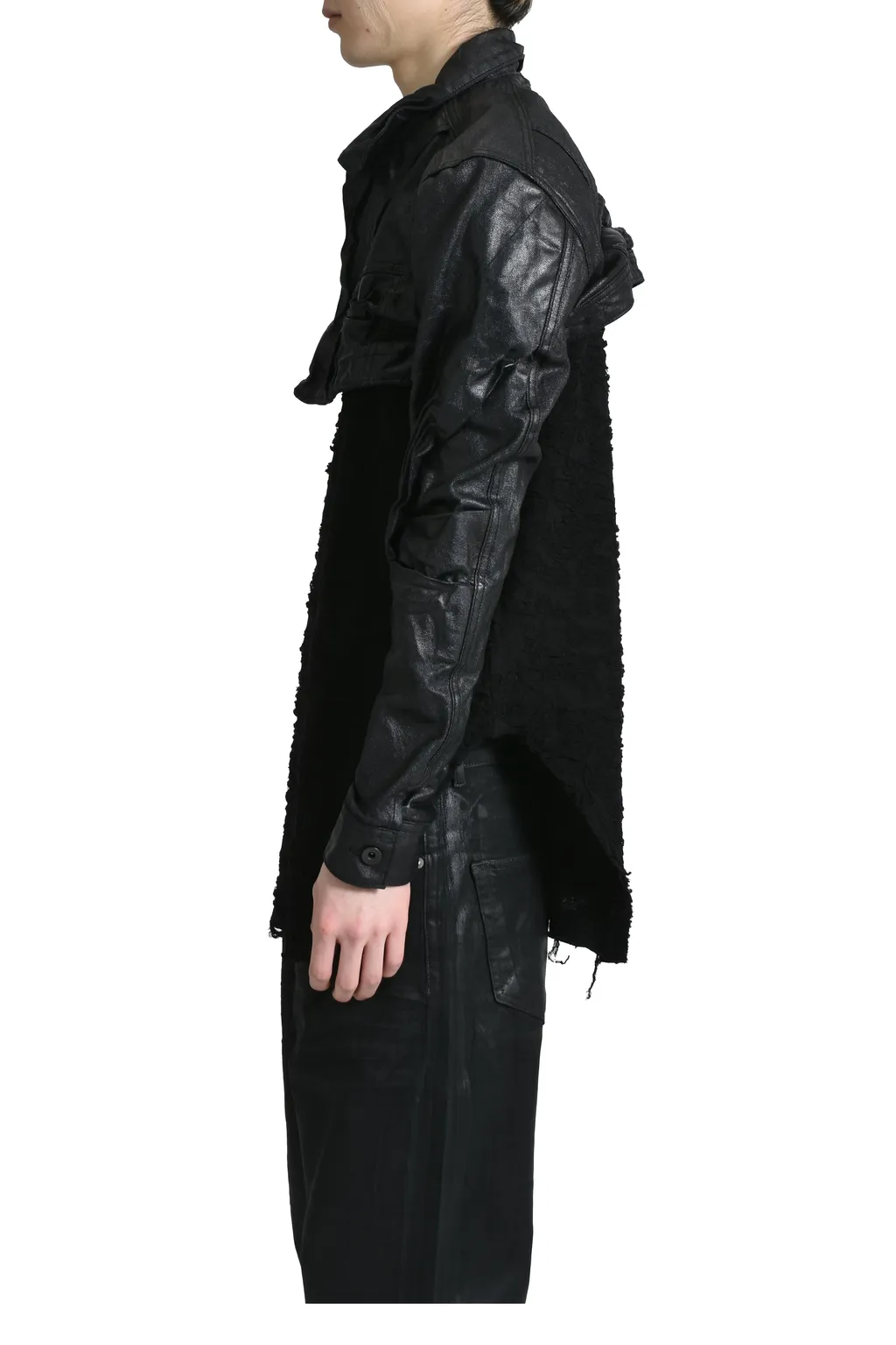 Coated Denim Blouson / Black