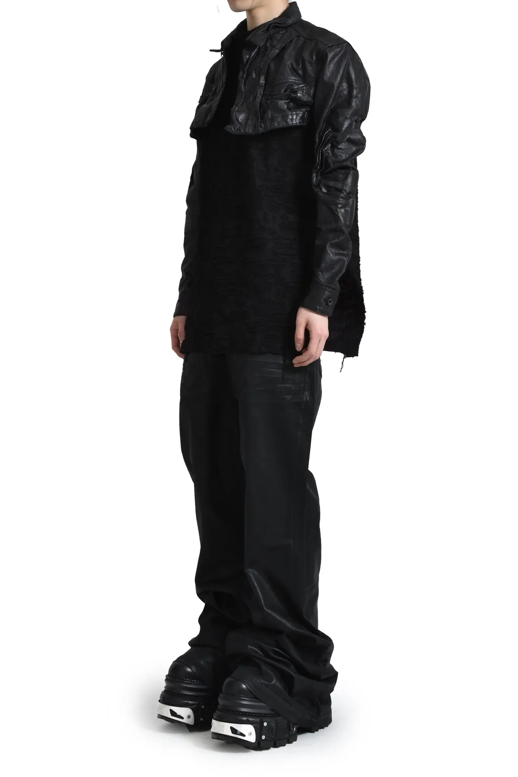 Coated Denim Blouson / Black