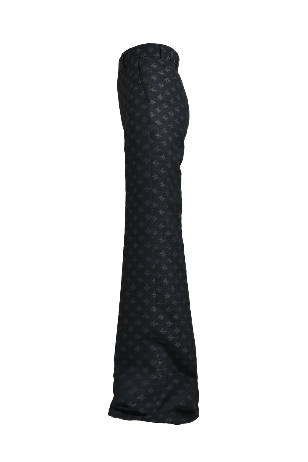 Ma Quad Jacquard Creased Flare / Blk
