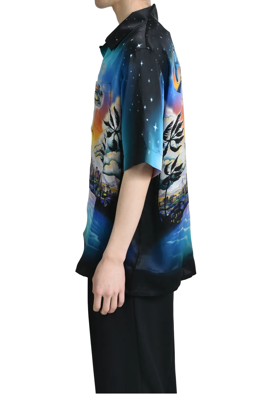 Short Sleeve Cuban Collar Shirt / Blk