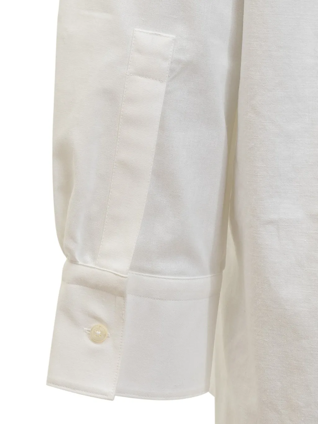 Marine Serre Crochet-Panel Embroidered Long-Sleeved Shirt