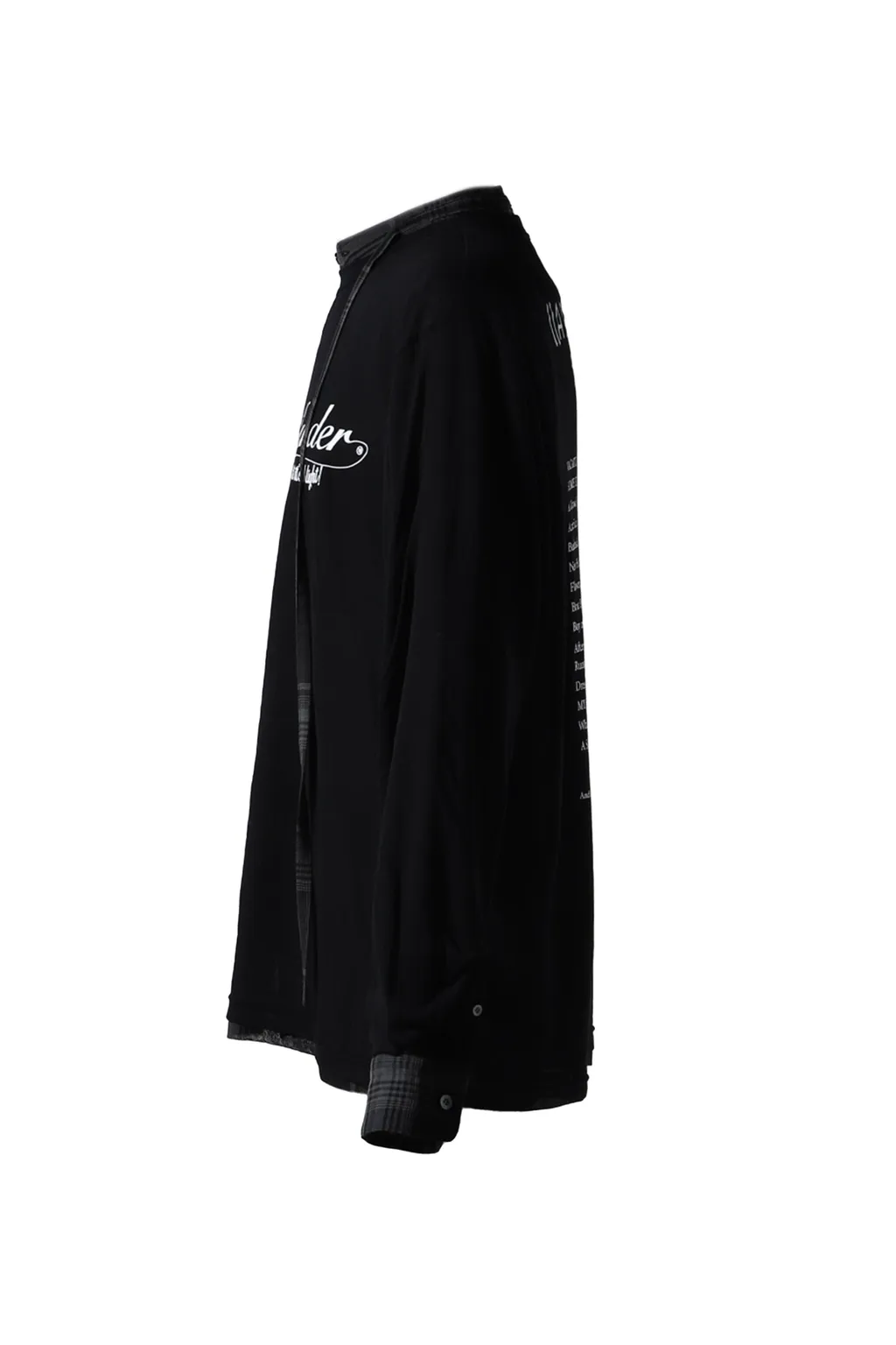 Skelton Layered Check Tie Shirt / Blk&Amp;Gry
