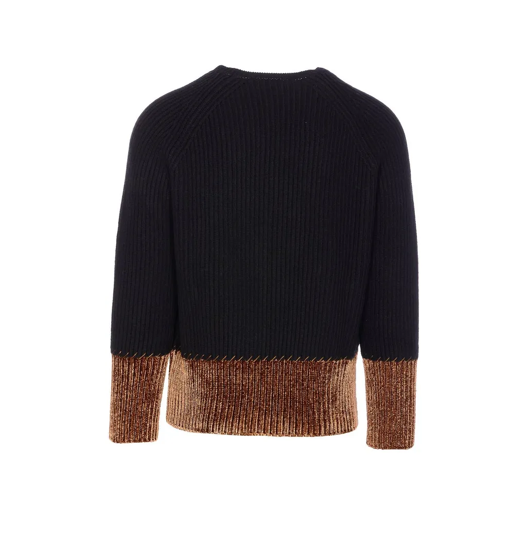 Marni Panelled Logo Embroidered Jumper