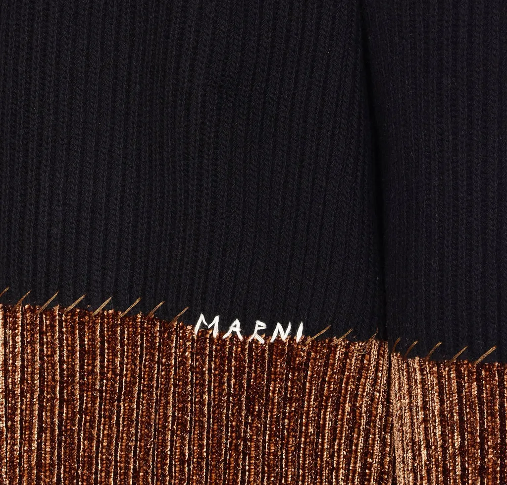 Marni Panelled Logo Embroidered Jumper