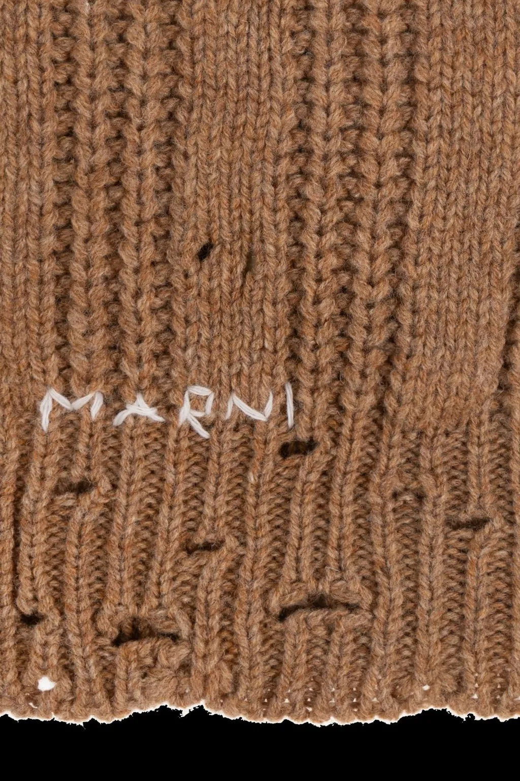 Marni Logo Embroidered Knitted Scarf
