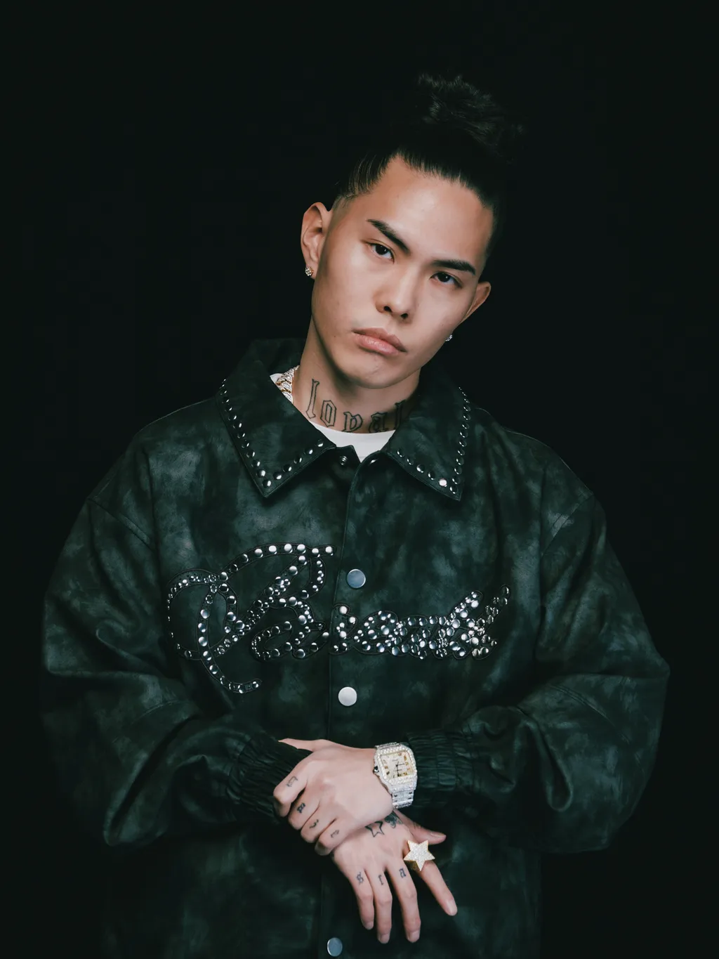 Shine Studs Varsity Jacket / Blk