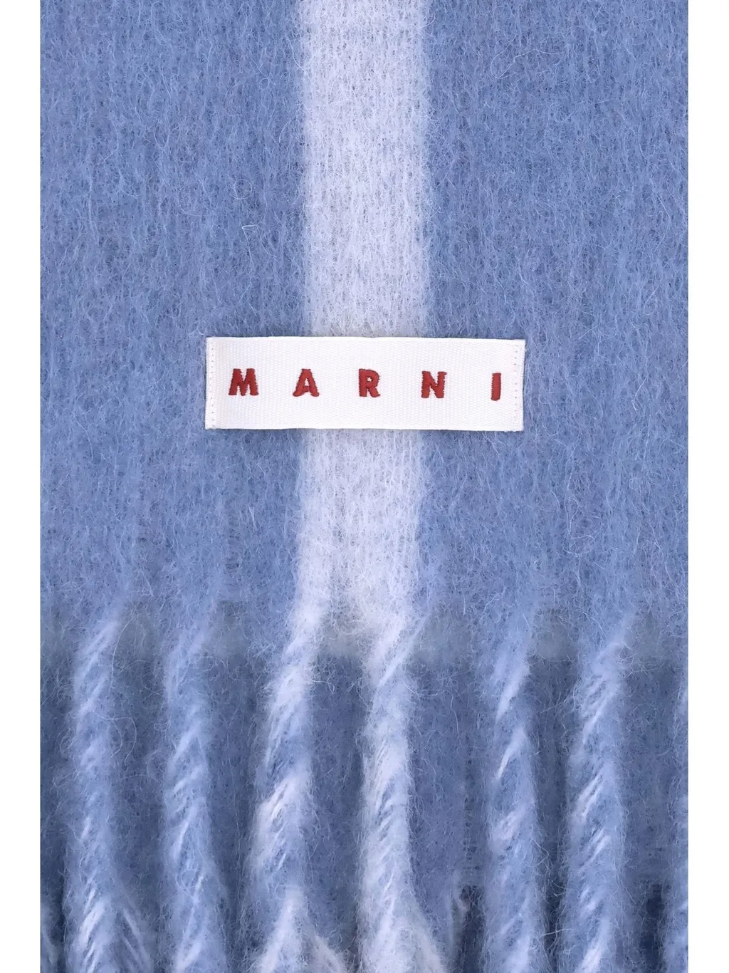 Marni Logo Patch Fringed Scarf