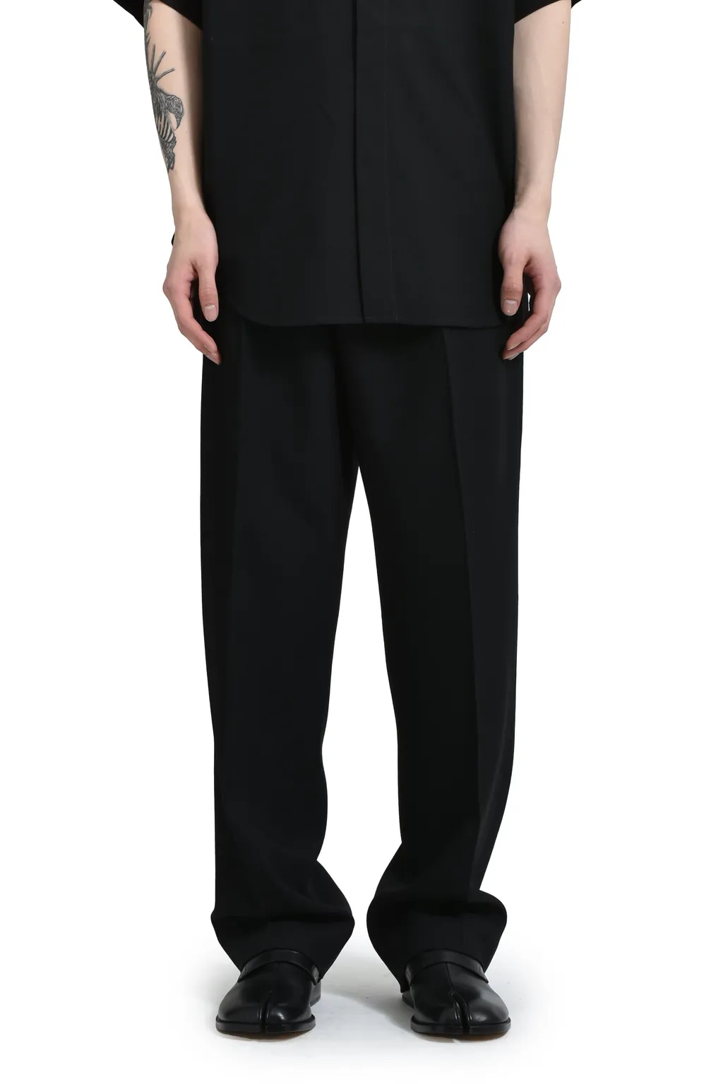 Single Pleat Eternal Trousers /Blk