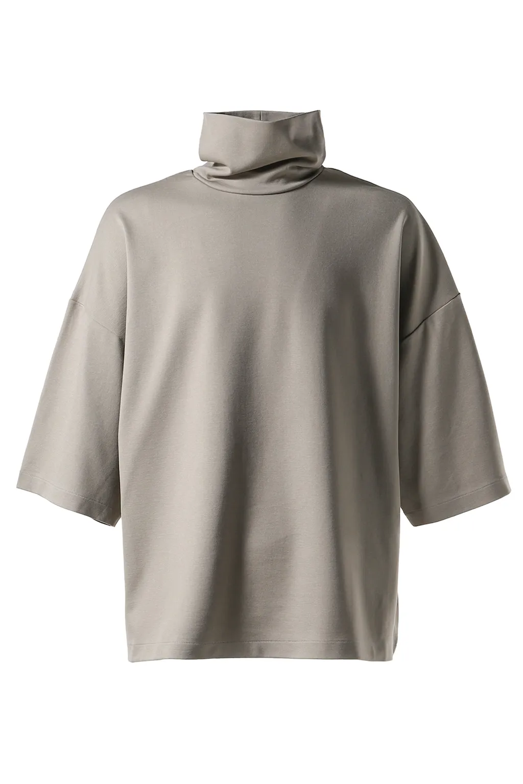 High Neck Short Sleeve Shirt /Dusty Beige