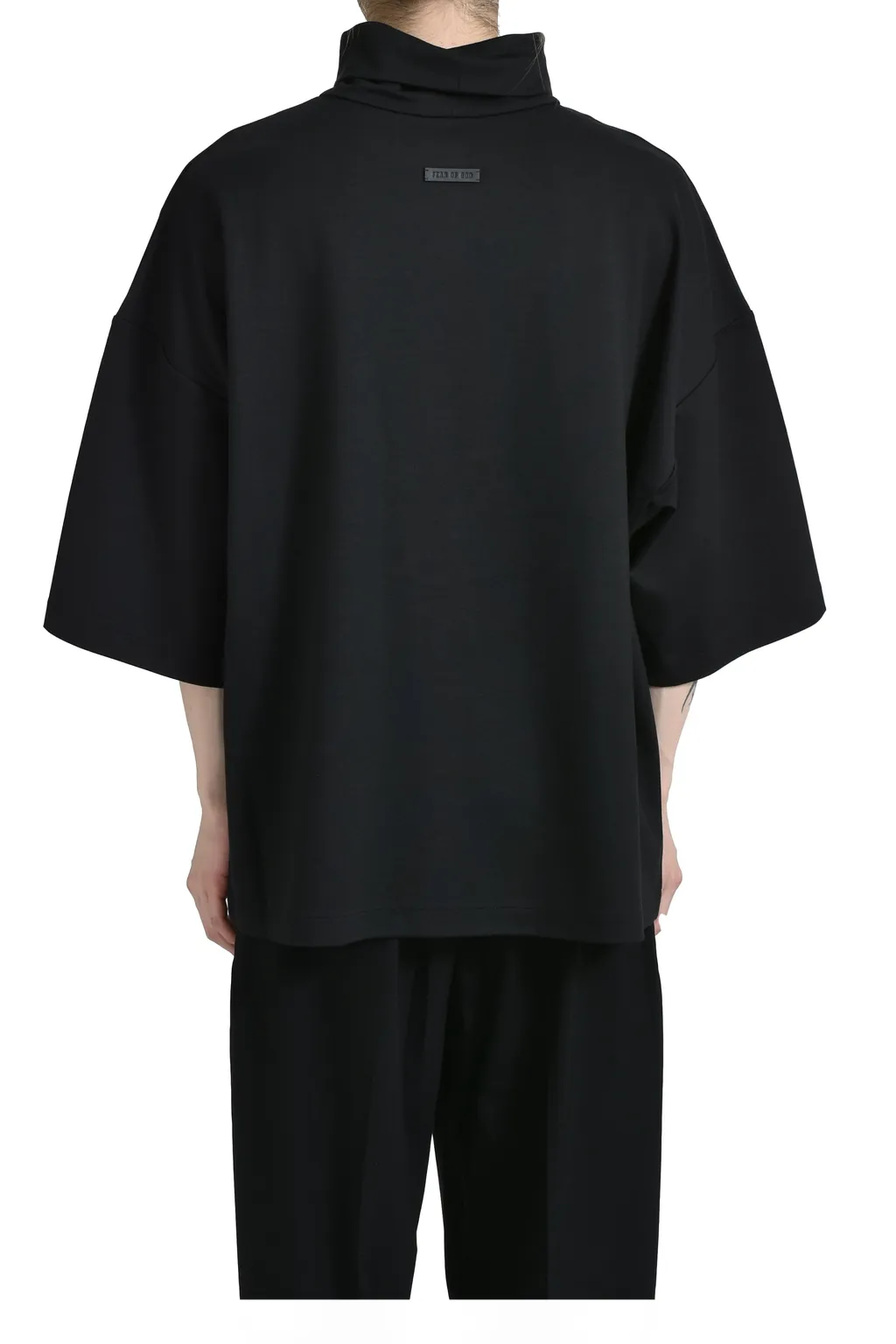 High Neck Short Sleeve Shirt /Blk