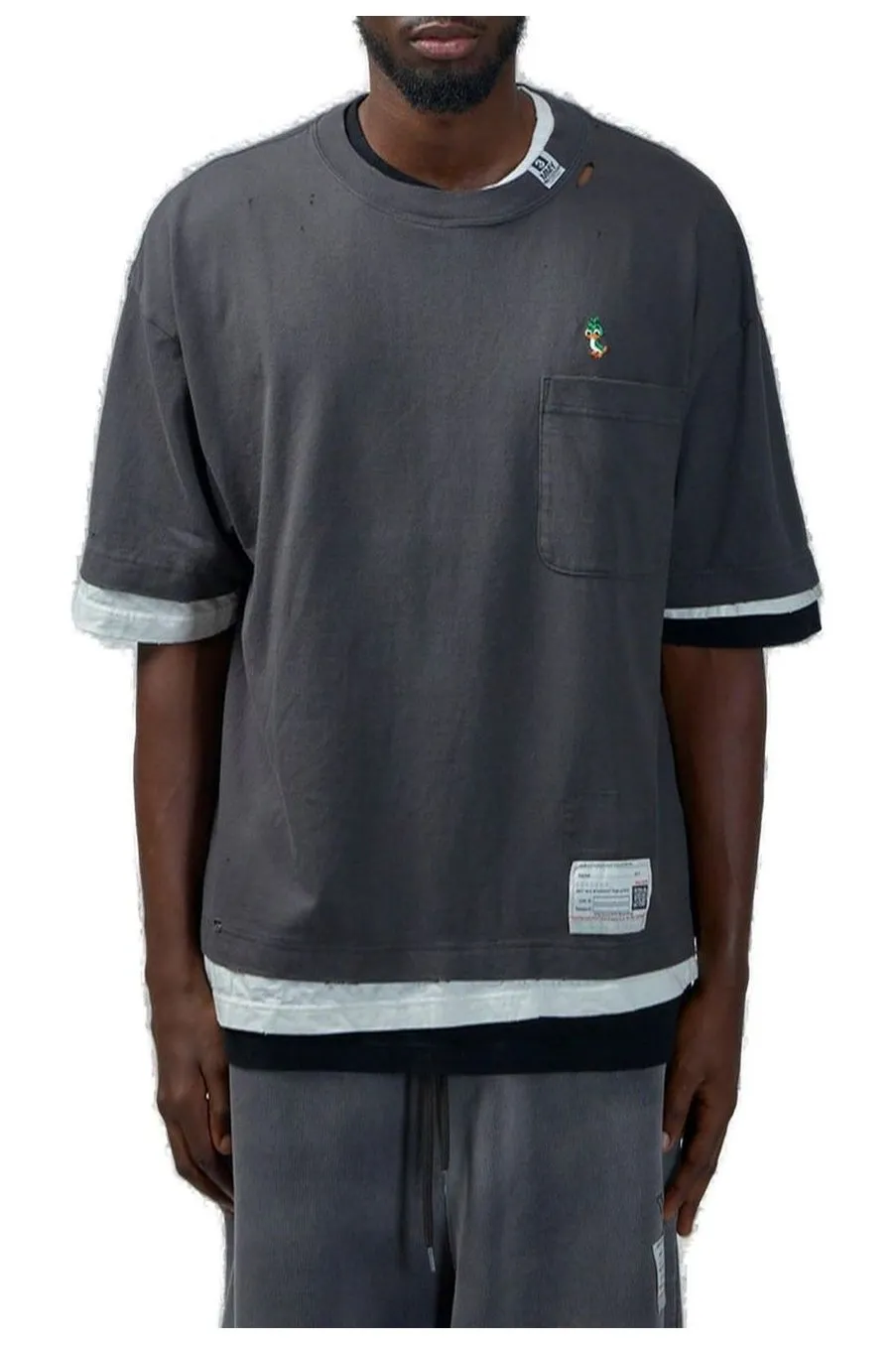 Maison Mihara Yasuhiro Triple Layered Distressed T-Shirt
