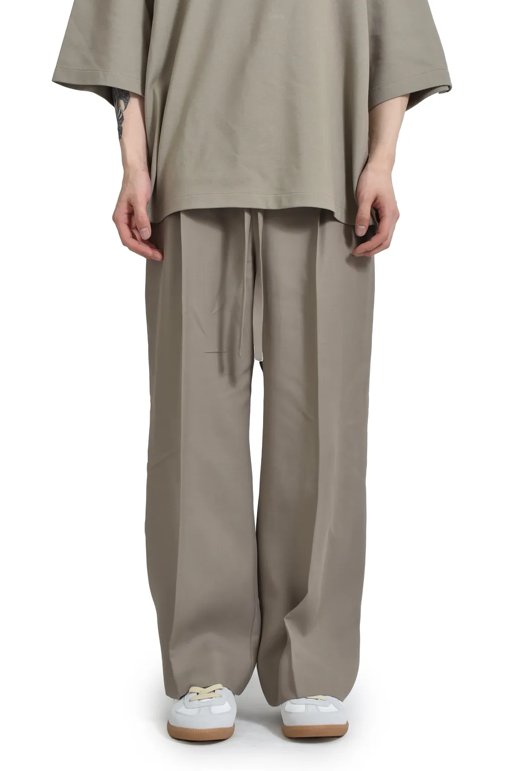 Drawstring Wide Leg Pant /Dusty Beige