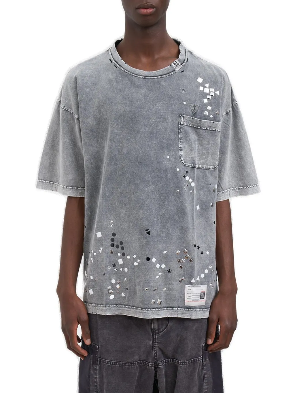 Maison Mihara Yasuhiro Embellished Bleached T-Shirt
