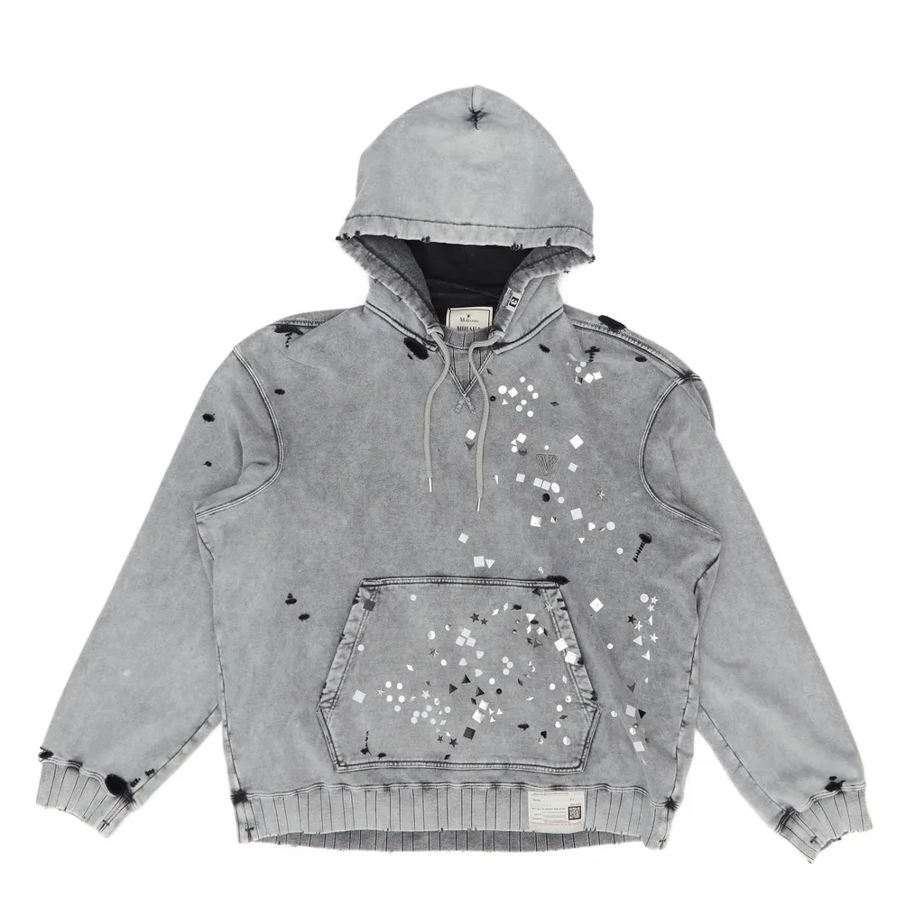 Maison Mihara Yasuhiro Embellished Bleached Hoodie
