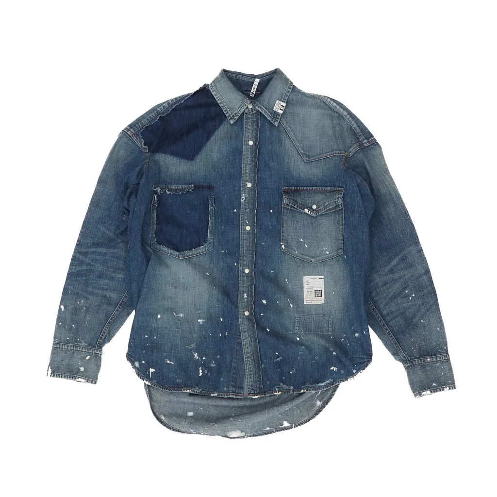 Maison Mihara Yasuhiro Distressed Denim Shirt