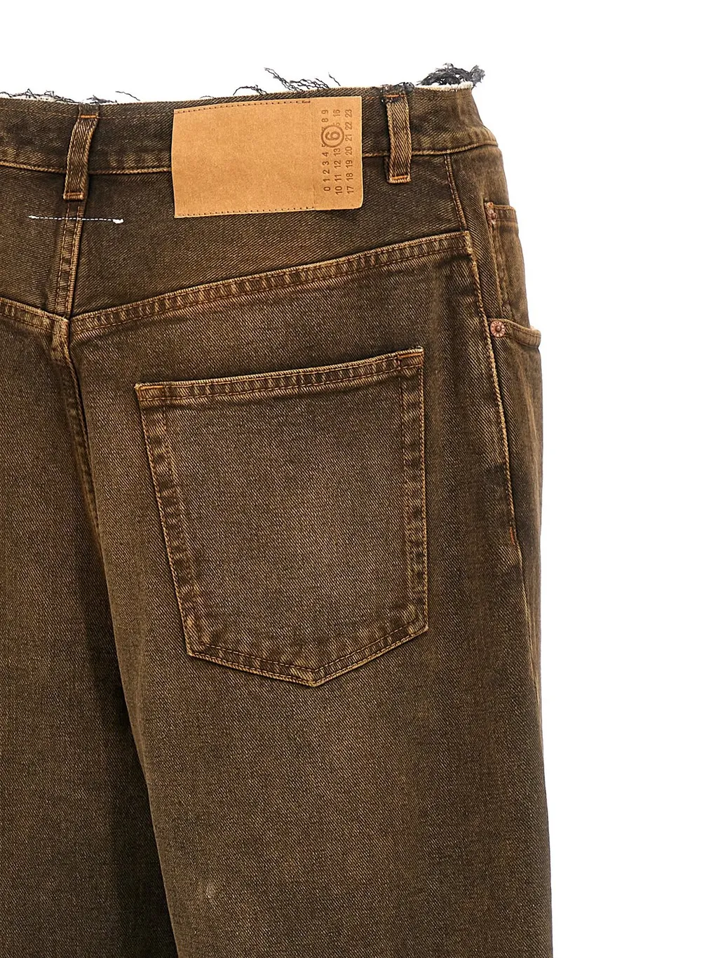 Mm6 Maison Margiela Distressed Wide-Leg Jeans