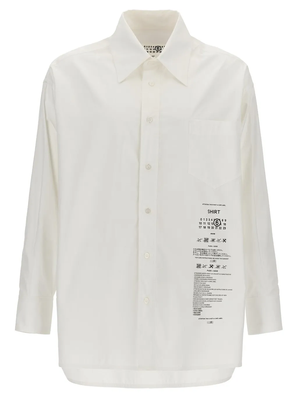 Mm6 Maison Margiela Logo Printed Oversized Shirt