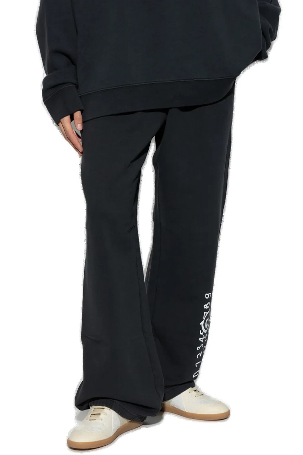 Mm6 Maison Margiela Numbers Printed Wide-Leg Track Trousers