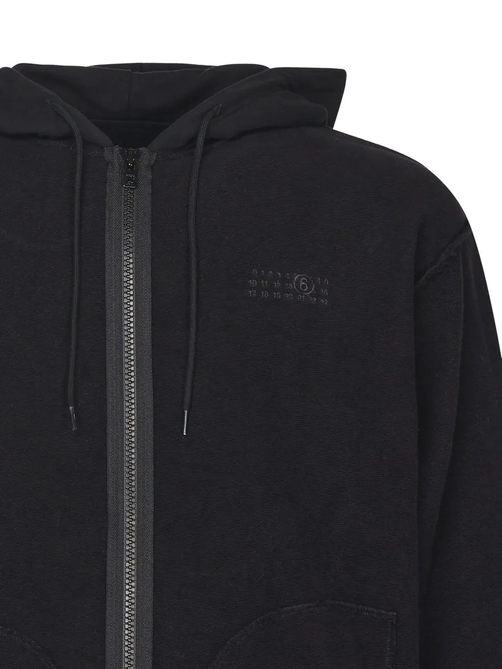 Mm6 Maison Margiela Zip-Up Drawstring Hoodie