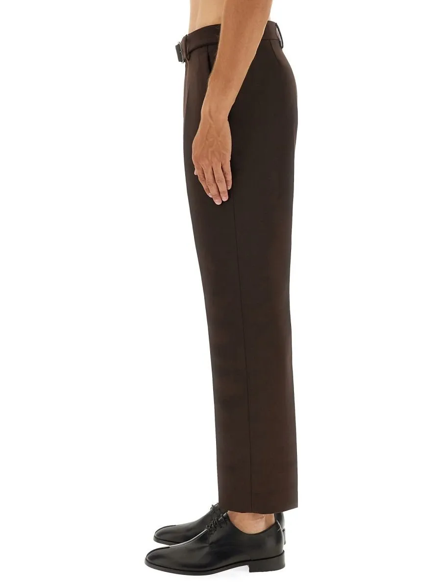 Mm6 Maison Margiela Pressed Crease Belted Pants
