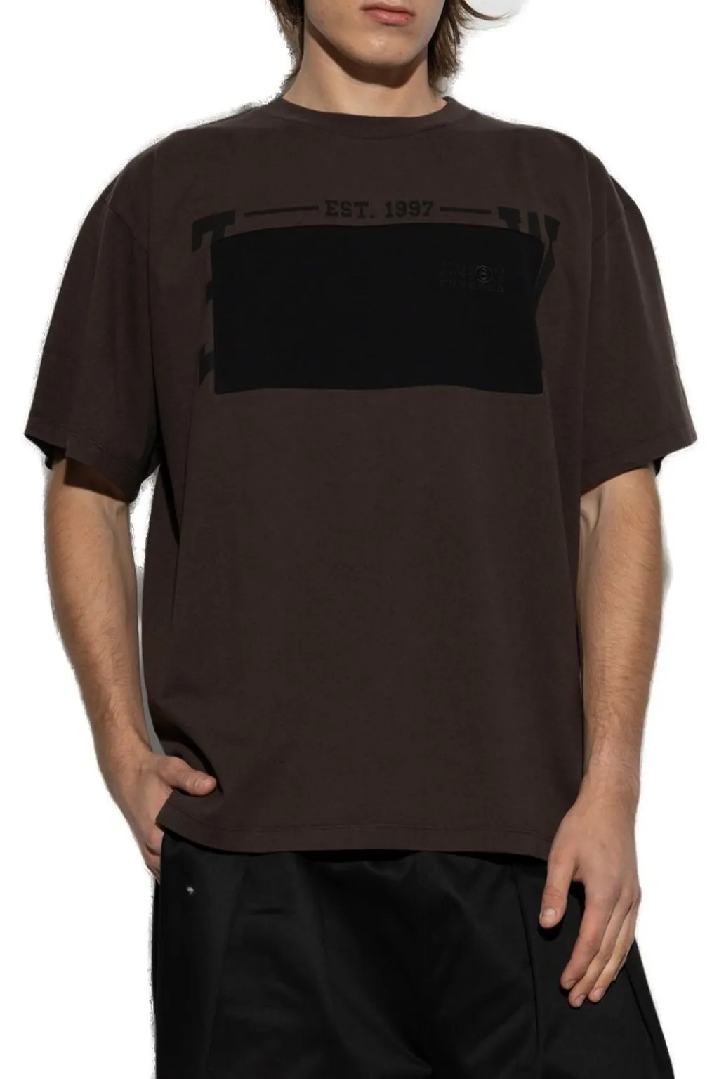 Mm6 Maison Margiela Logo-Embroidered Crewneck T-Shirt