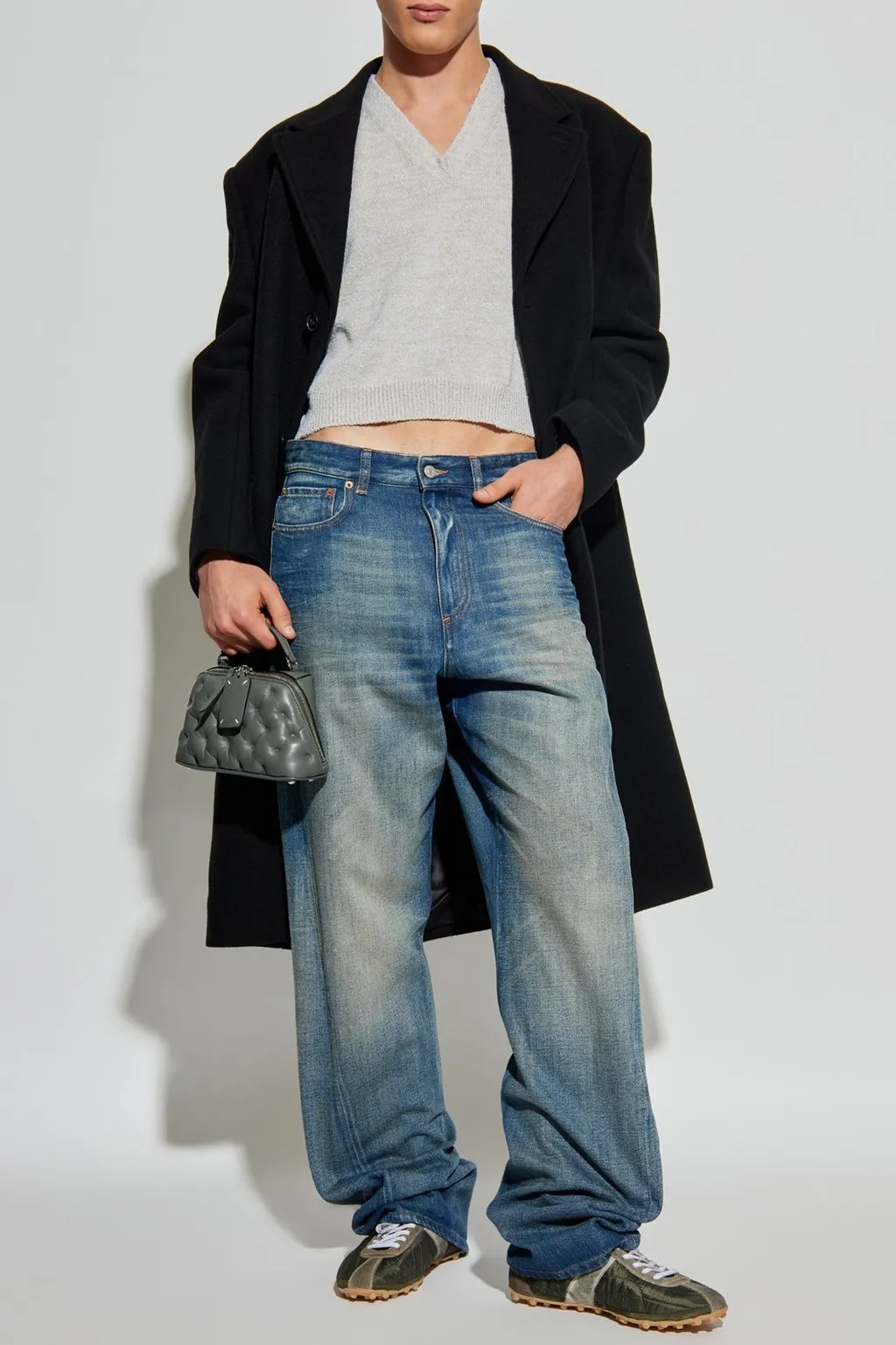 Mm6 Maison Margiela Straight Hem Buttoned Coat