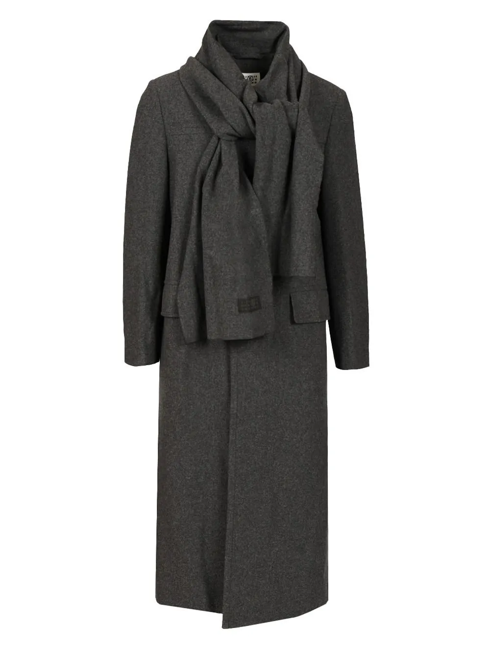 Mm6 Maison Margiela Scarf Detailed Coat