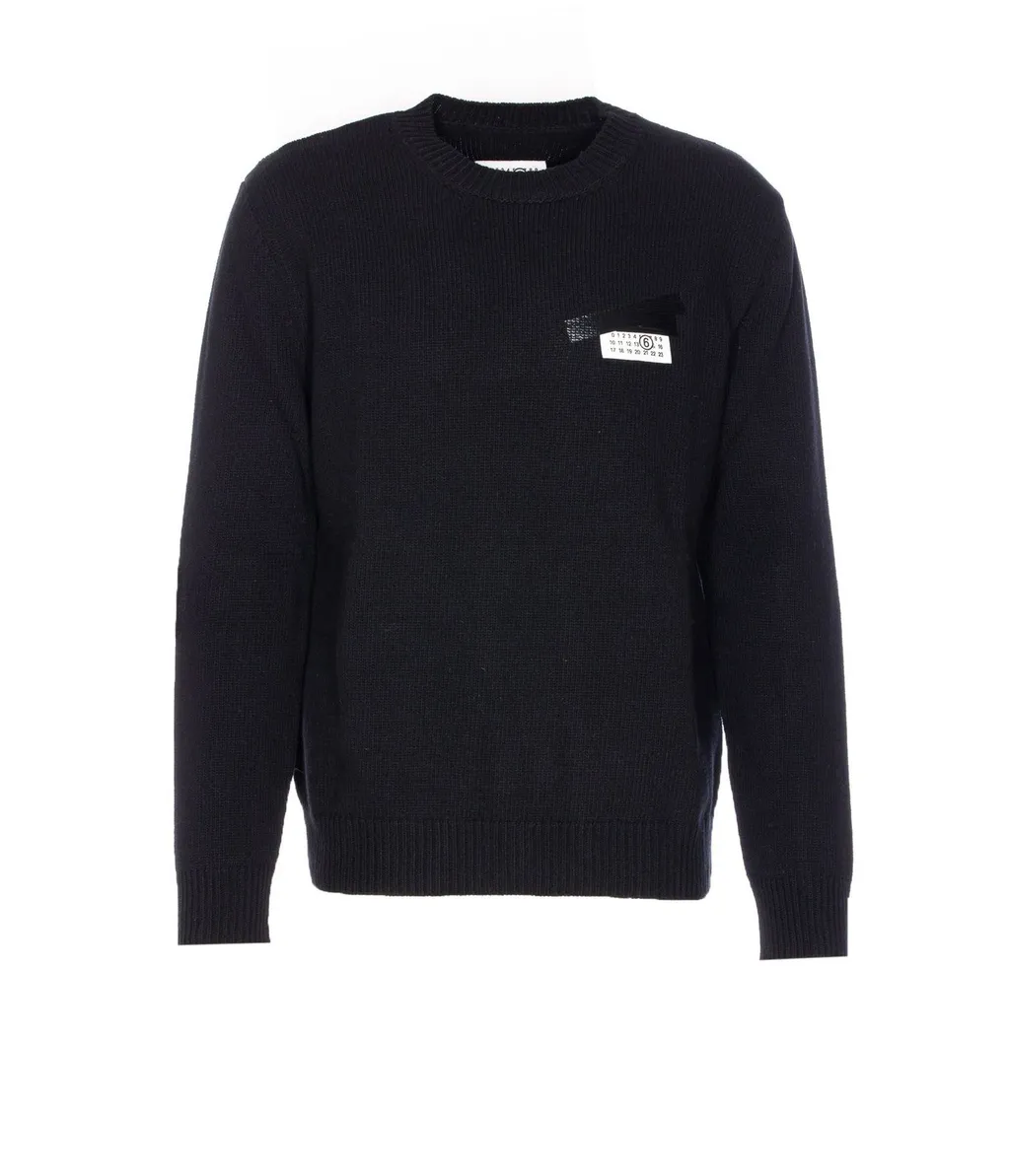 Mm6 Maison Margiela Logo Patch Crewneck Jumper