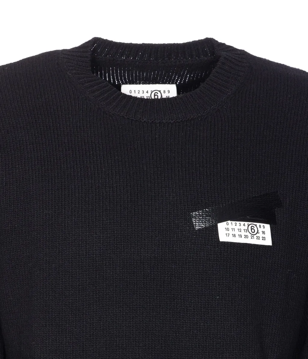 Mm6 Maison Margiela Logo Patch Crewneck Jumper