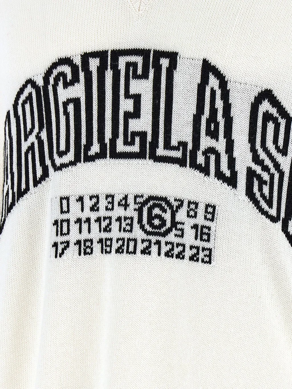 Mm6 Maison Margiela Numbers-Motif V-Neck Jumper