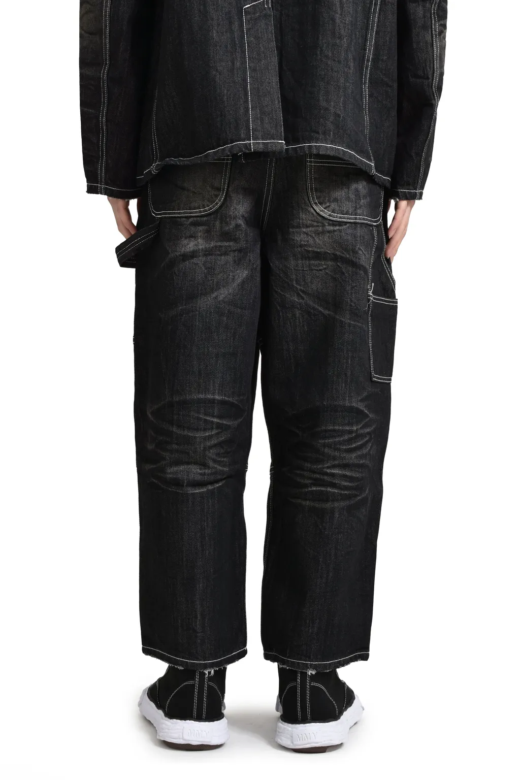 Double Knee Denim Pants / Black