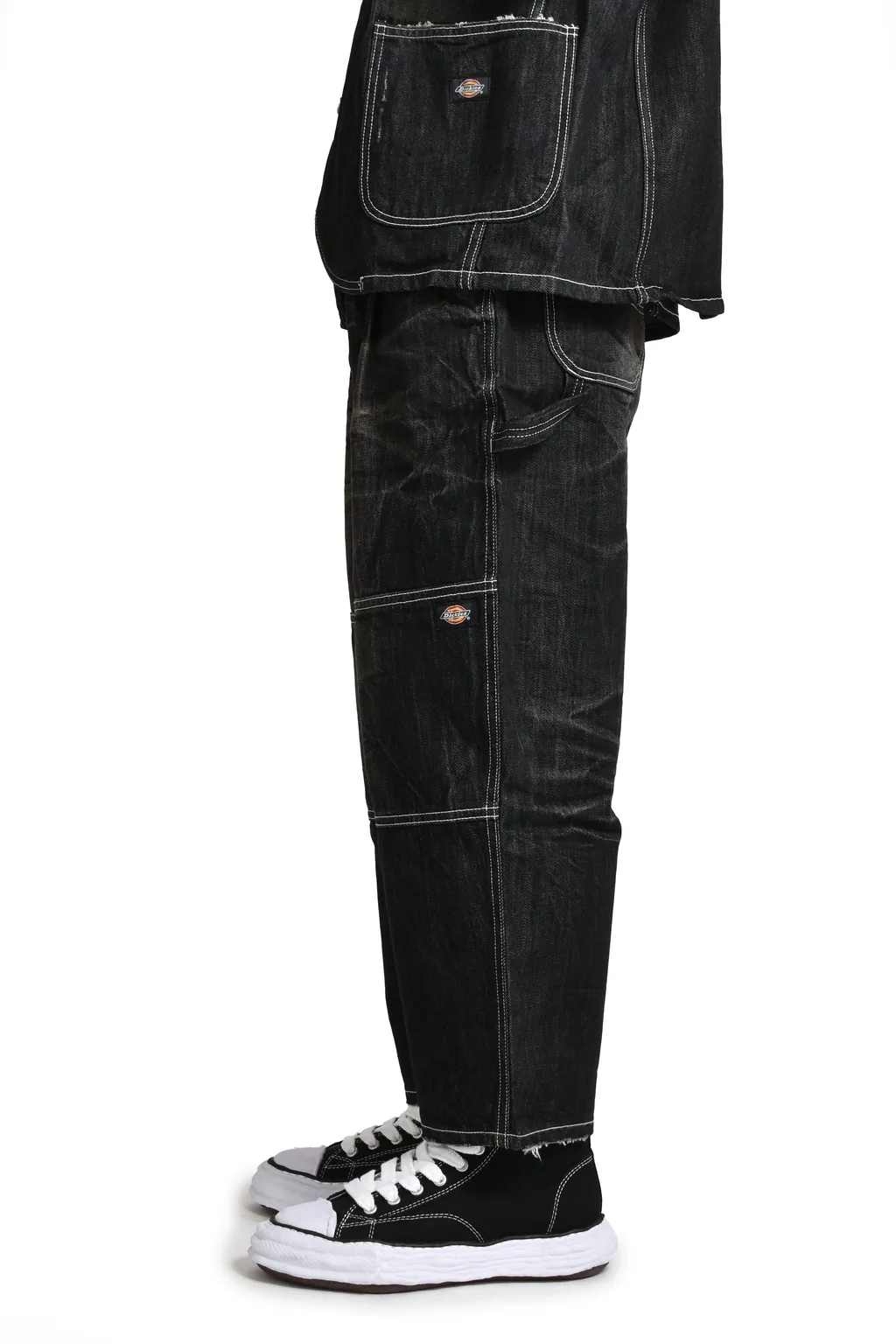 Double Knee Denim Pants / Black
