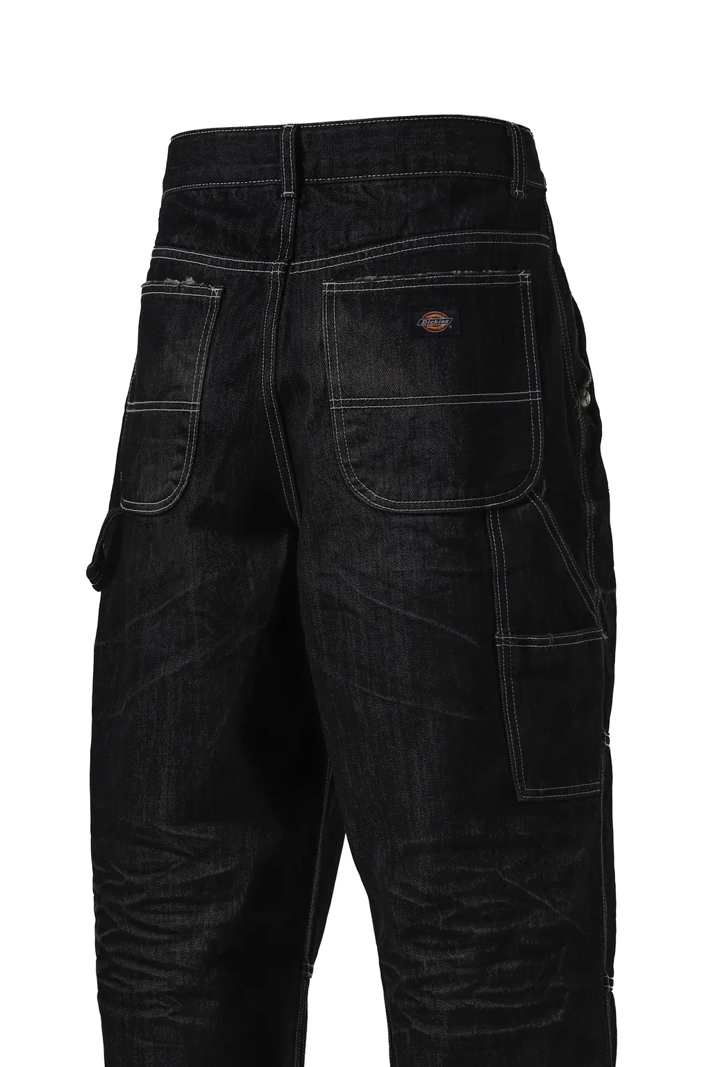 Double Knee Denim Pants / Black