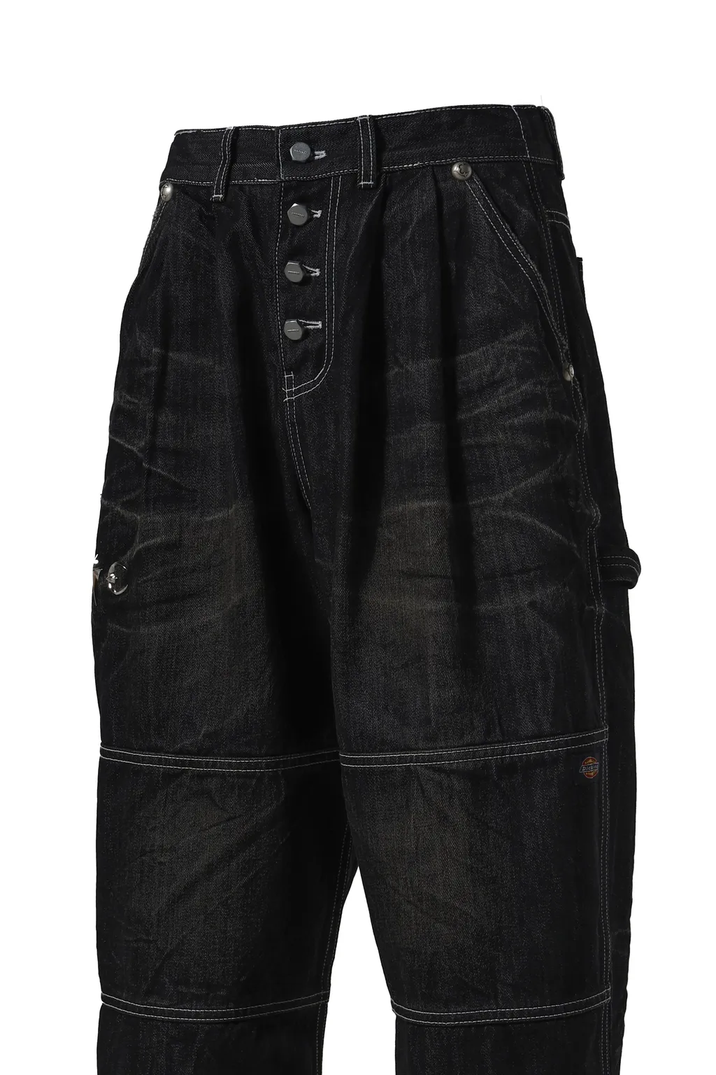Double Knee Denim Pants / Black