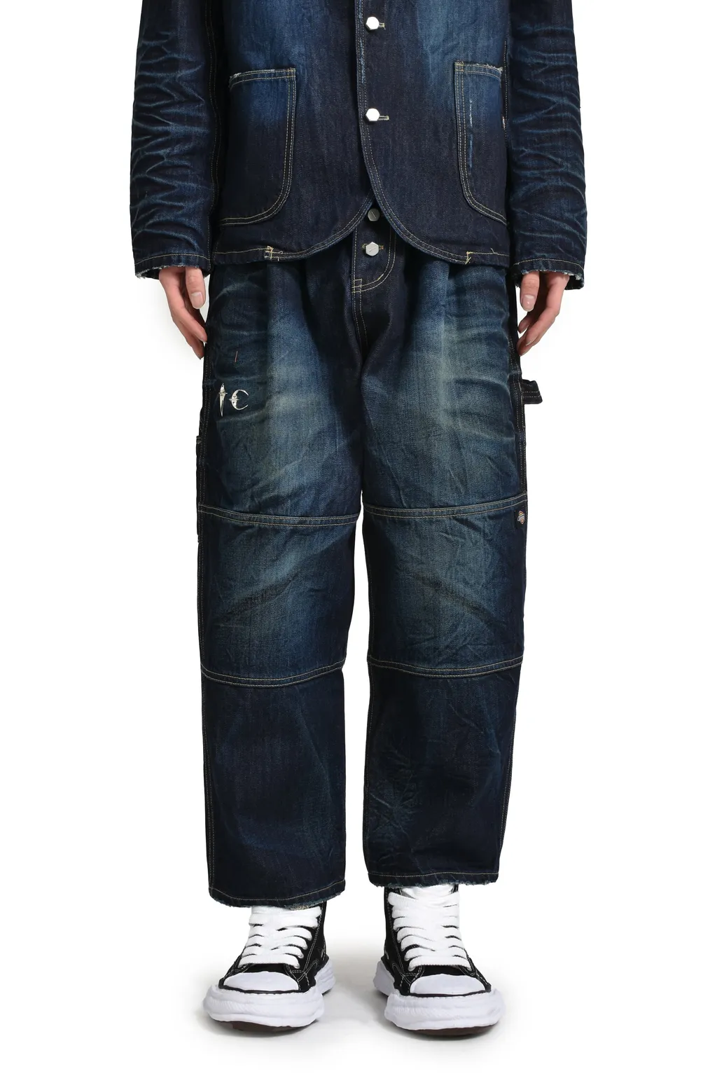 Double Knee Denim Pants / Blu