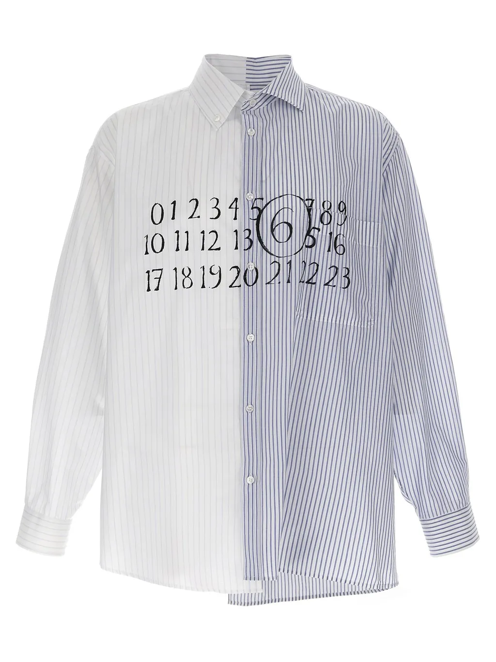 Mm6 Maison Margiela Asymmetric Striped Shirt