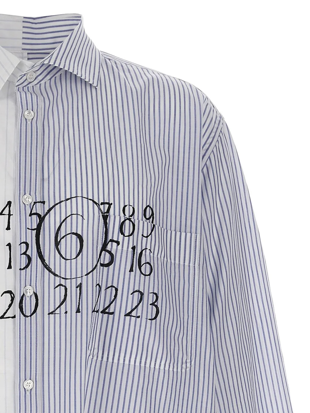Mm6 Maison Margiela Asymmetric Striped Shirt