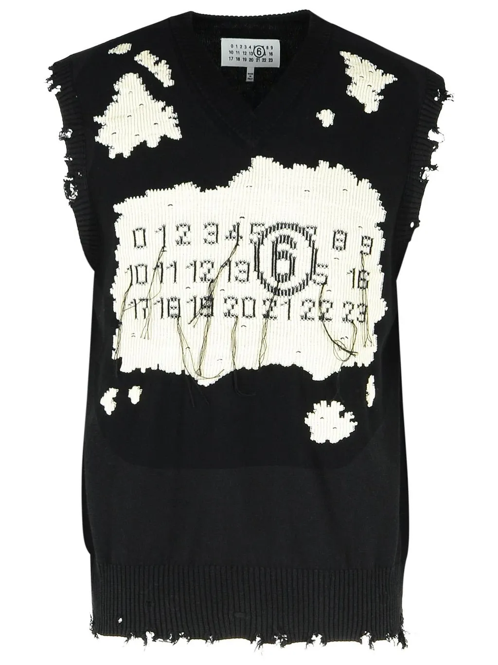 Mm6 Maison Margiela Numbers-Motif Knitted Vest