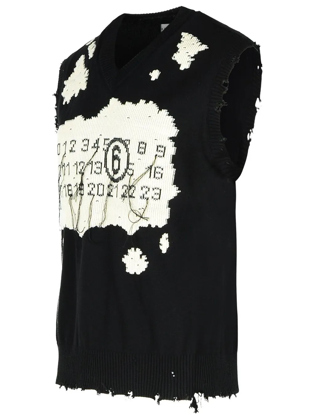 Mm6 Maison Margiela Numbers-Motif Knitted Vest