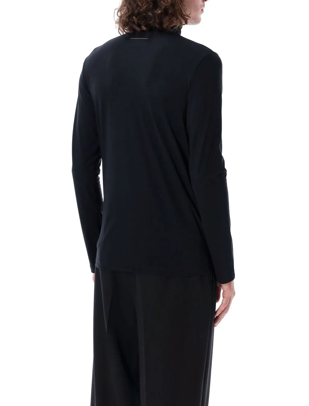 Mm6 Maison Margiela High Neck Logo Printed Top