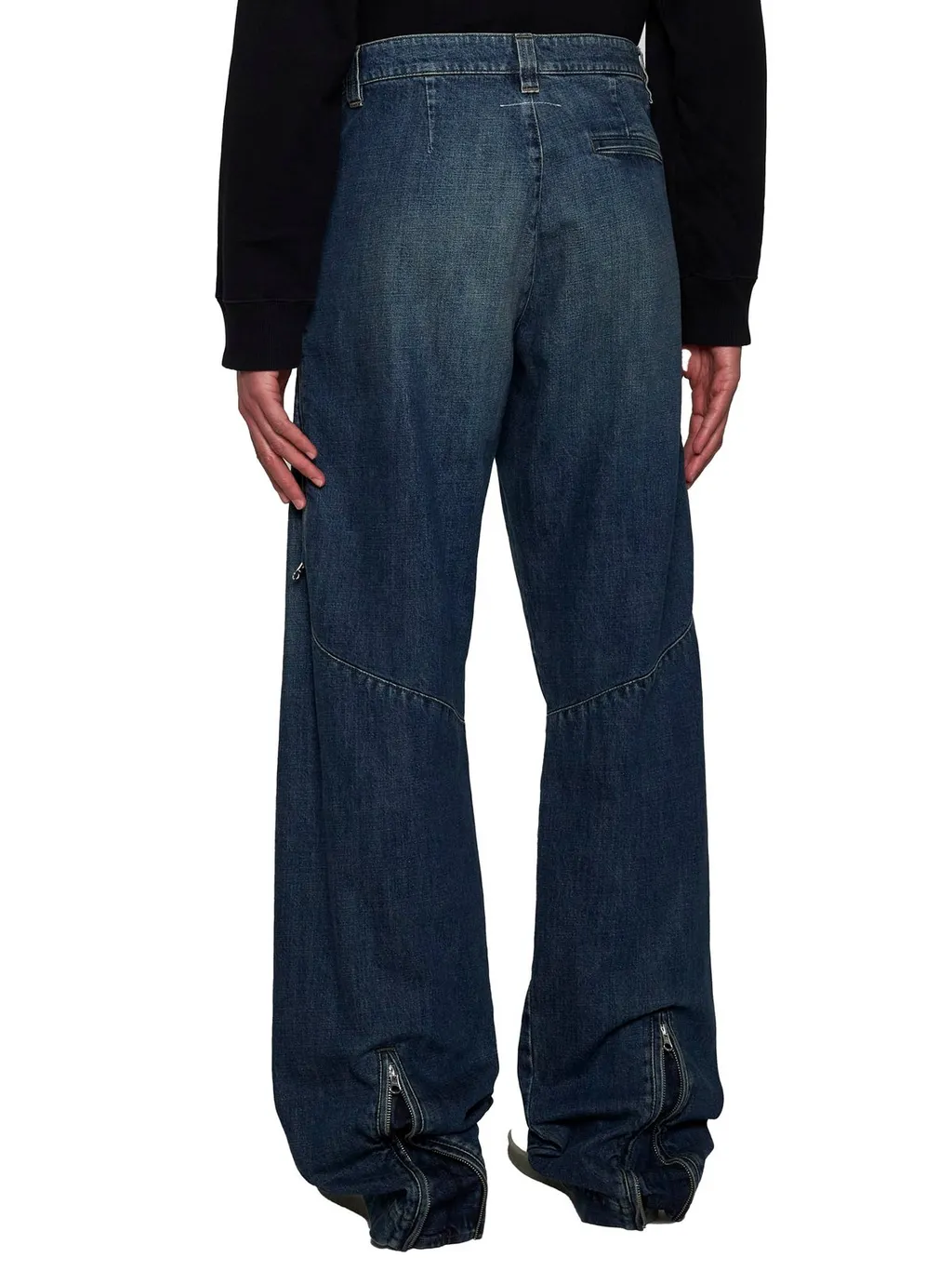 Mm6 Maison Margiela Zip-Detailed Wide-Leg Jeans