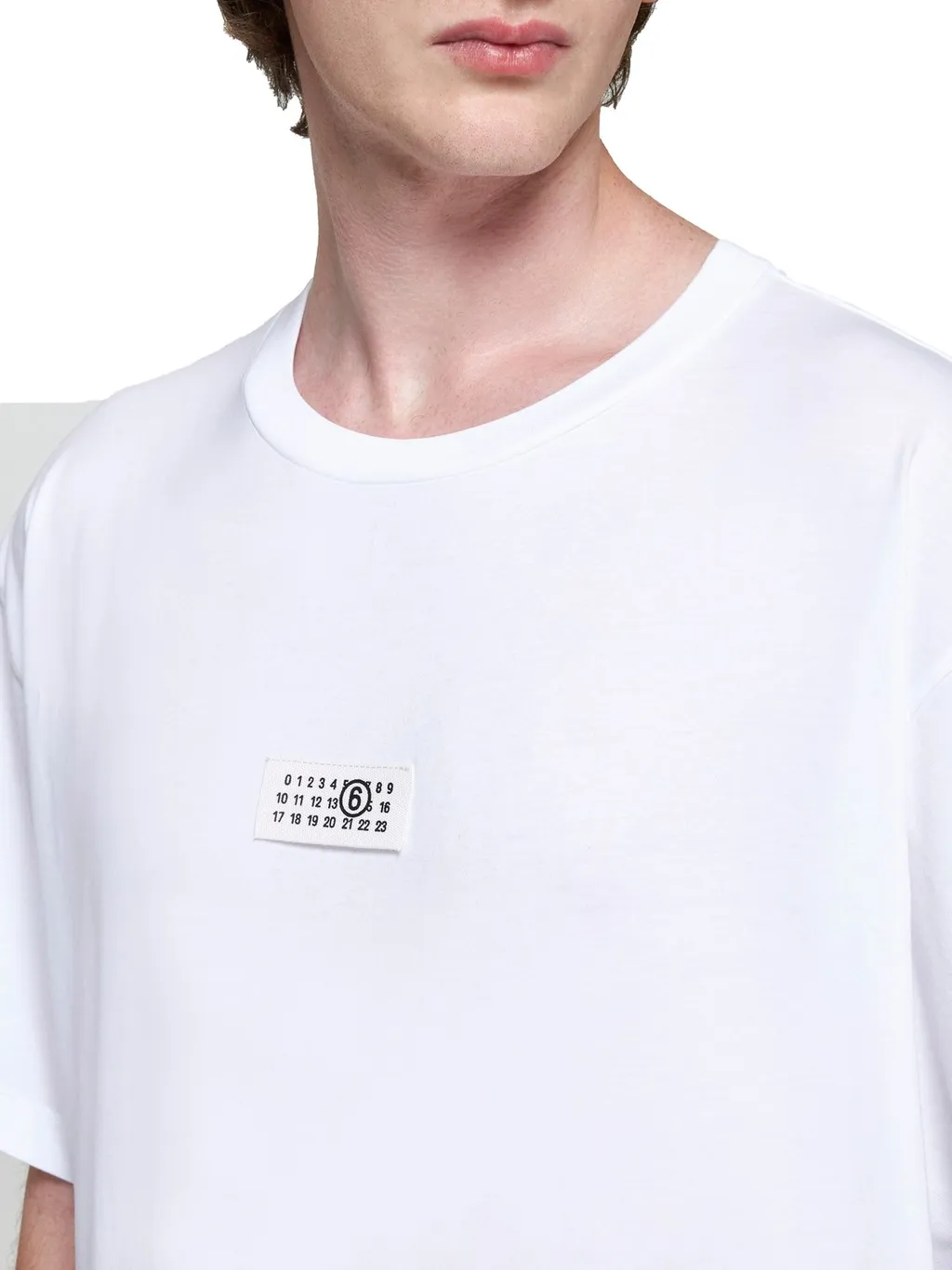Mm6 Maison Margiela Logo Patch Crewneck T-Shirt