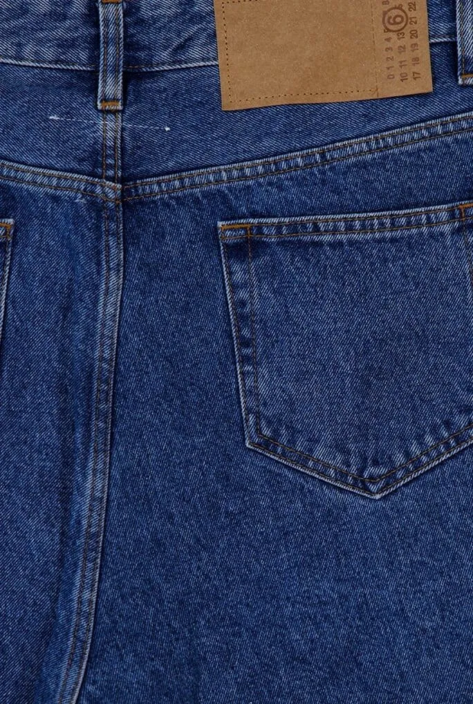 Mm6 Maison Margiela Logo-Patch Panelled Straight-Leg Jeans