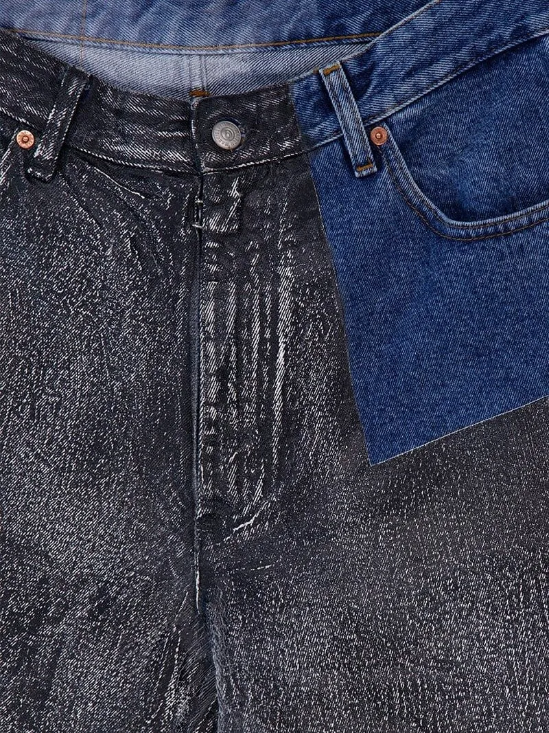 Mm6 Maison Margiela Logo-Patch Panelled Straight-Leg Jeans