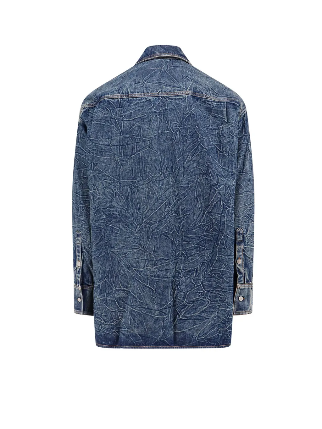 Mm6 Maison Margiela Pittsburgh Crease Button-Up Denim Shirt