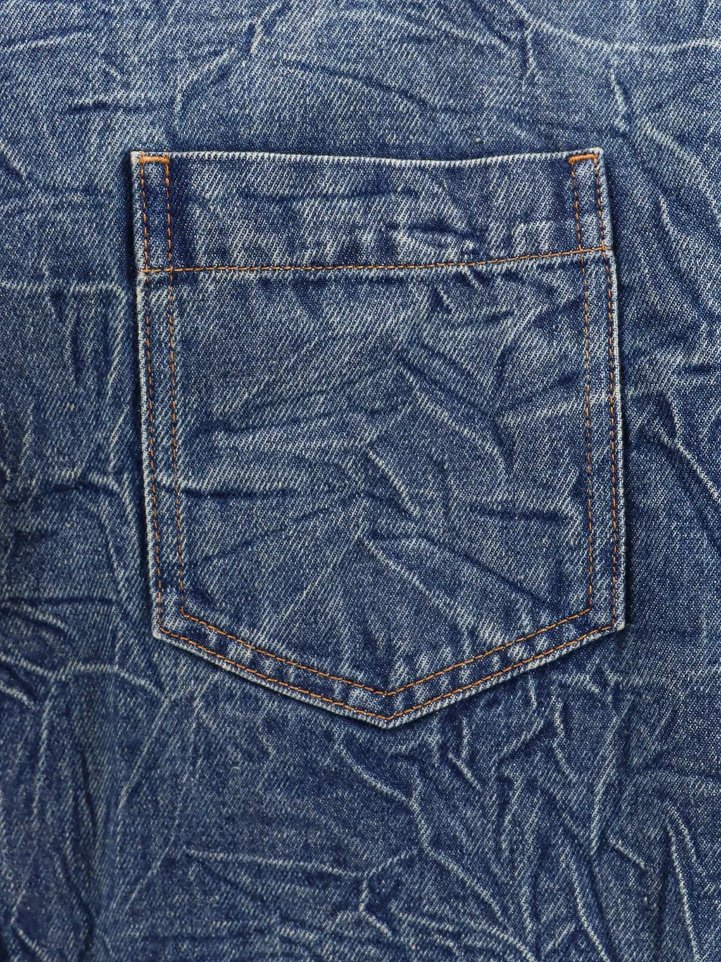 Mm6 Maison Margiela Pittsburgh Crease Button-Up Denim Shirt